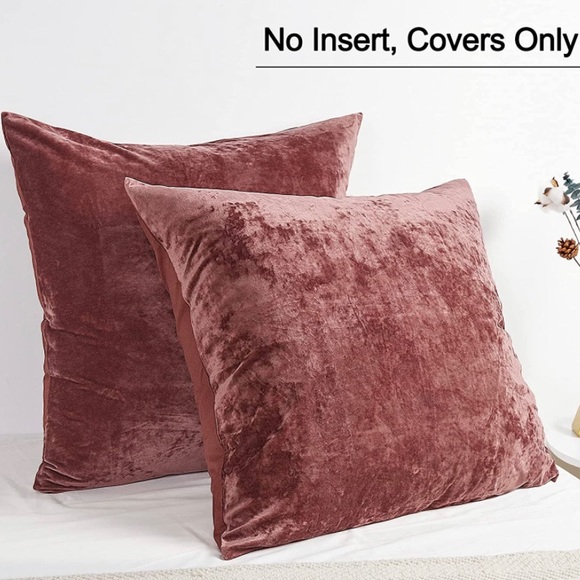 Accents Luxury Home Elegant Cranberry Pink Luxe Crushed Velvet Euro
